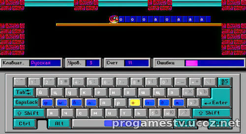 Babytype непосредственно геймплей клавиатурного тренажёра