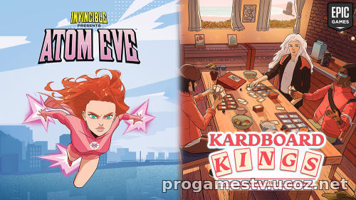 симулятор управления магазином коллекционных карт - Kardboard Kings, и адвенчуру про супергероя - Invincible Presents: Atom Eve, можно забрать в Epic Games Store (EGS)